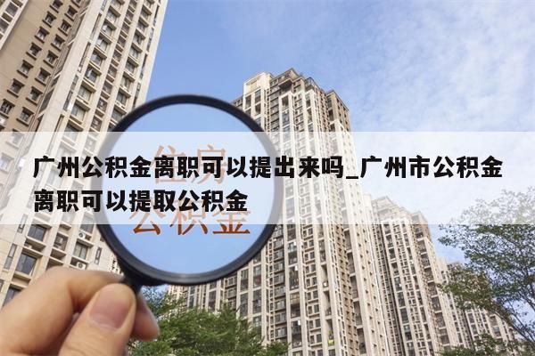 广州公积金离职可以提出来吗_广州市公积金离职可以提取公积金